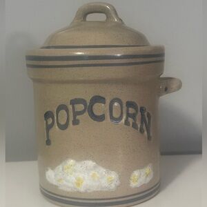 Handcrafted Popcorn Stoneware Jar